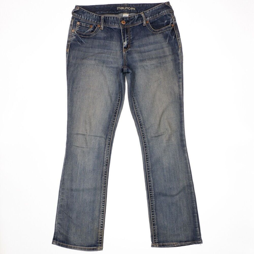 Maurices Jeans Juniors Size 11/12 REG Blue Straight Mid Rise Measures 34 x 31